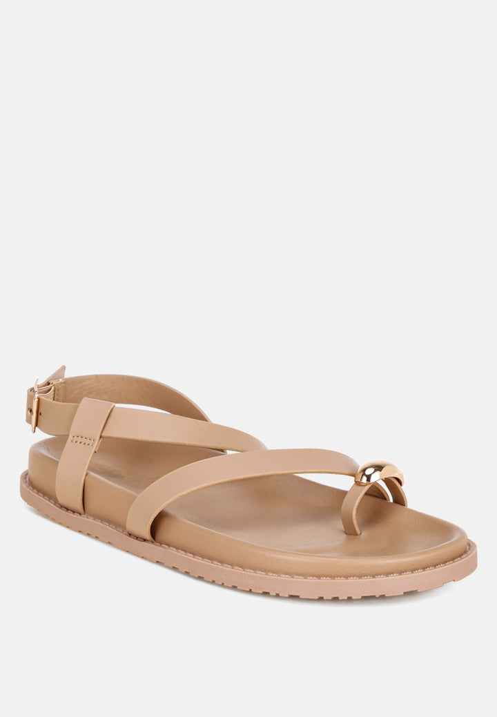 carina strappy design flat sandals#color_beige-faux-leather