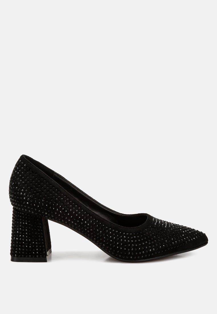 caspia rhinestones embellished pumps#color_black