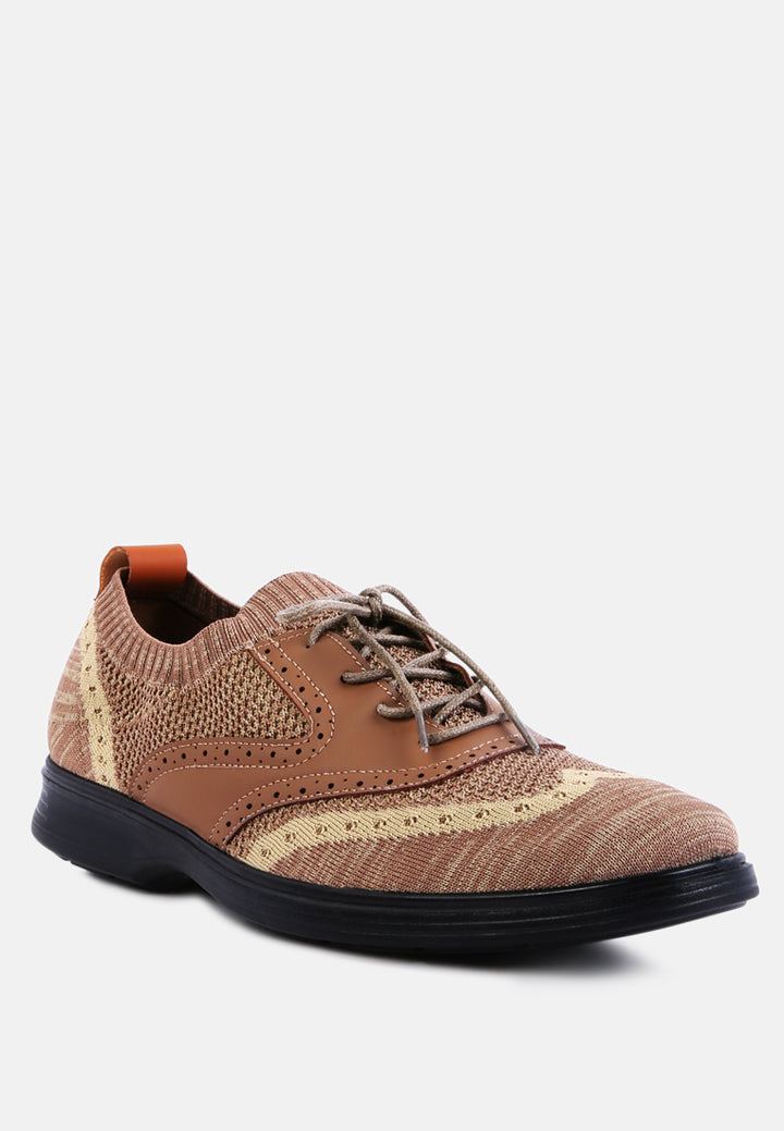 men's knitted brogue sneakers by ruw
#color_brown