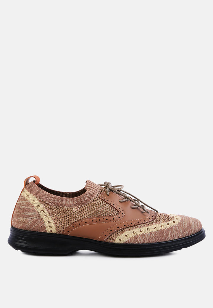 men's knitted brogue sneakers by ruw
#color_brown