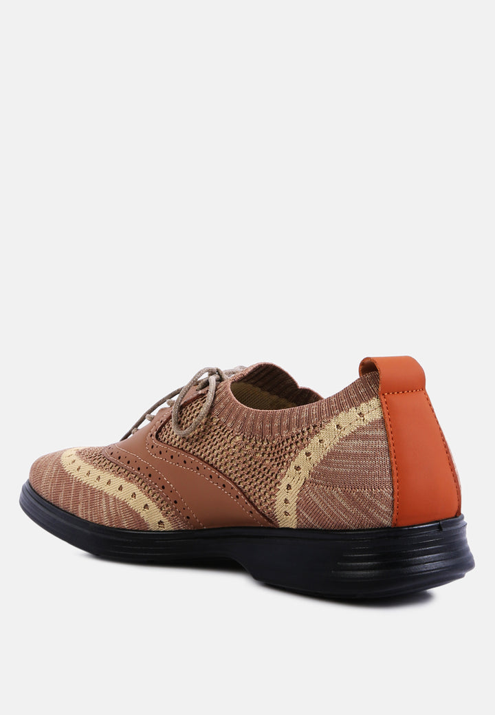 men's knitted brogue sneakers by ruw
#color_brown