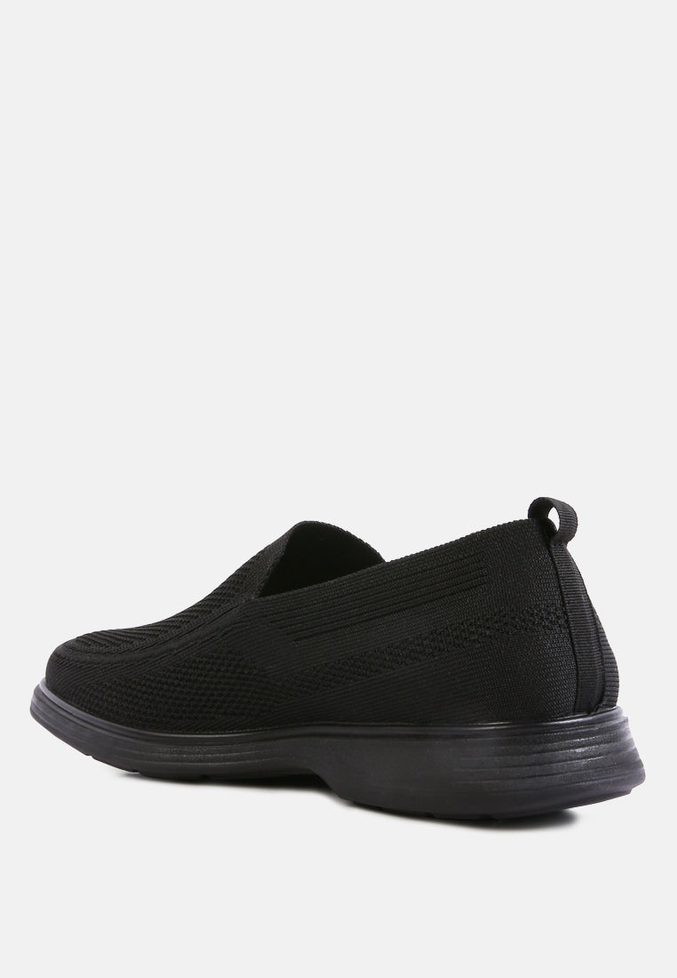 Men's Casual Knitted Loafers by RUW#color_black