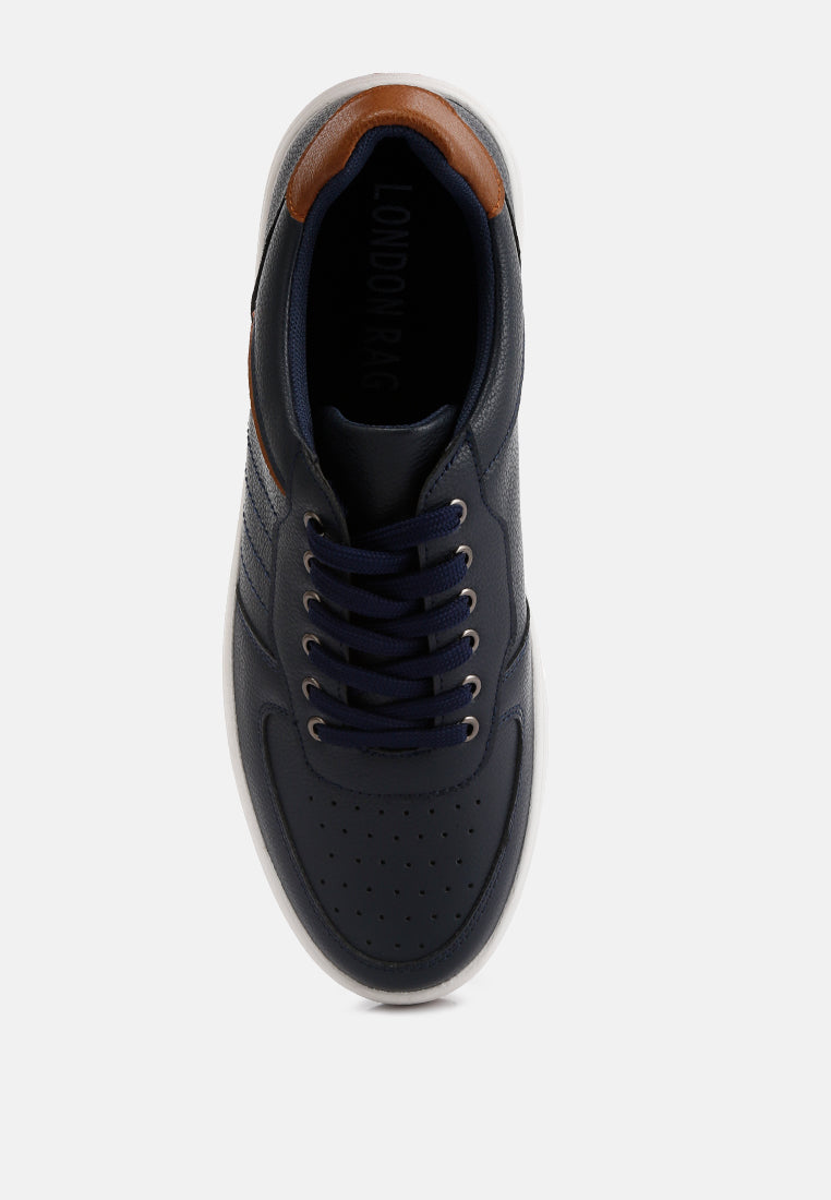 men's perforated sneakers#color_navy