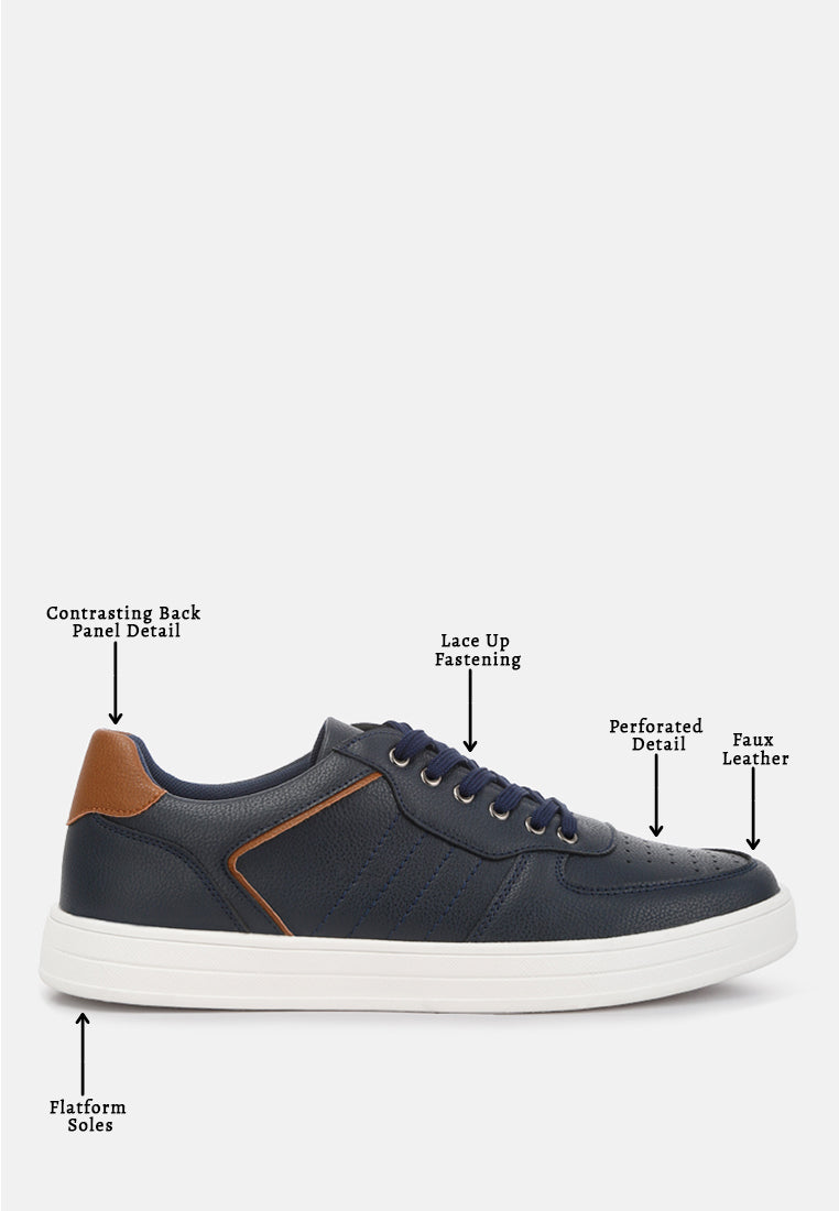 men's perforated sneakers#color_navy