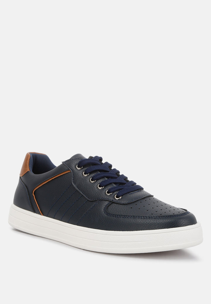 men's perforated sneakers#color_navy