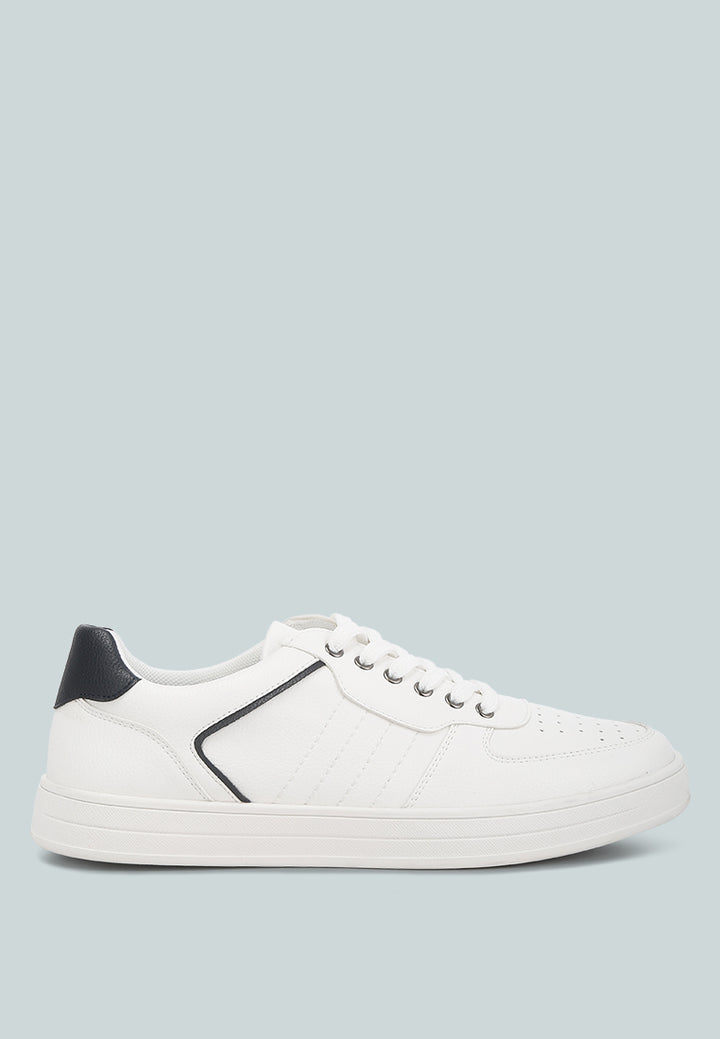 men's perforated sneakers#color_white