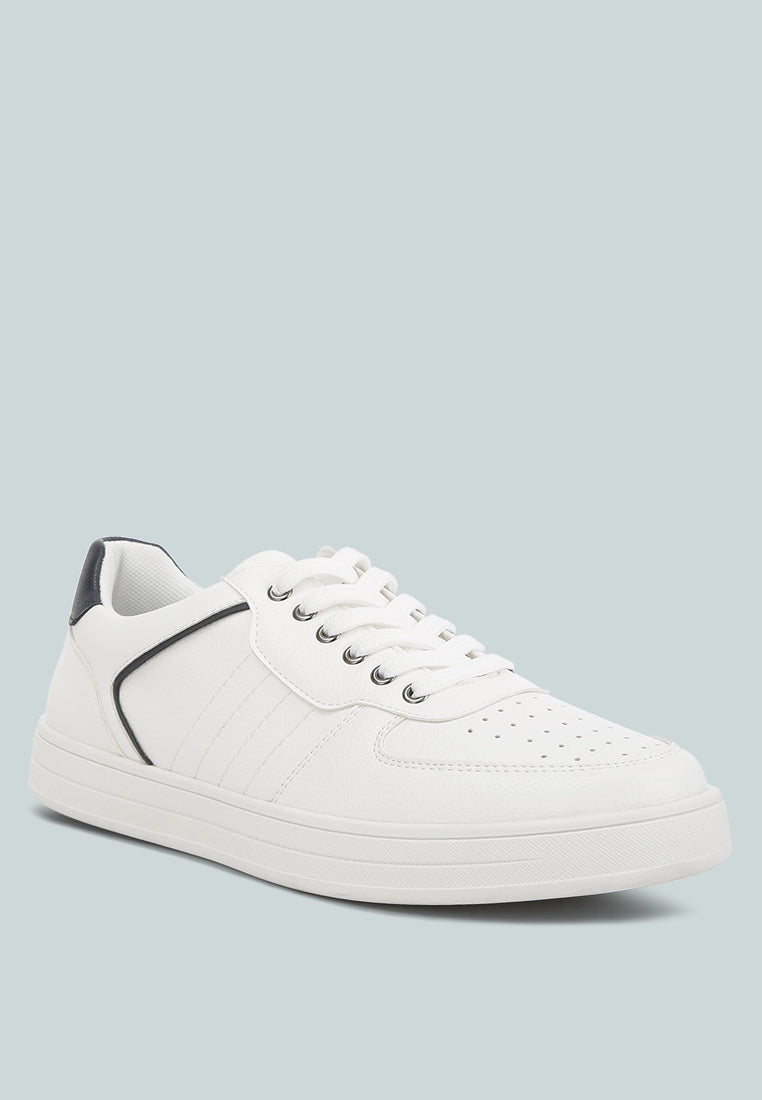 men's perforated sneakers#color_white