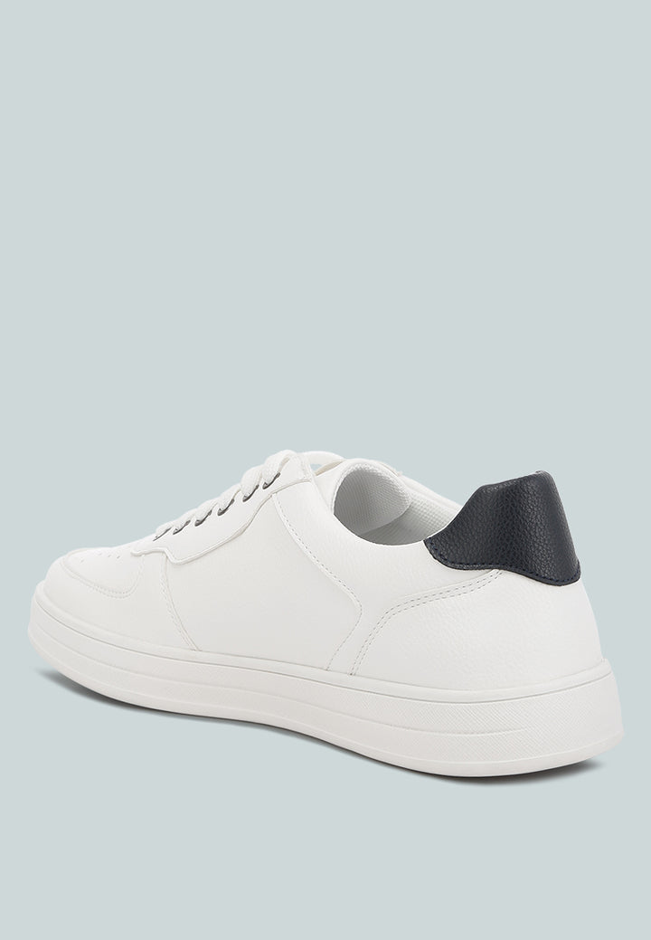 men's perforated sneakers#color_white