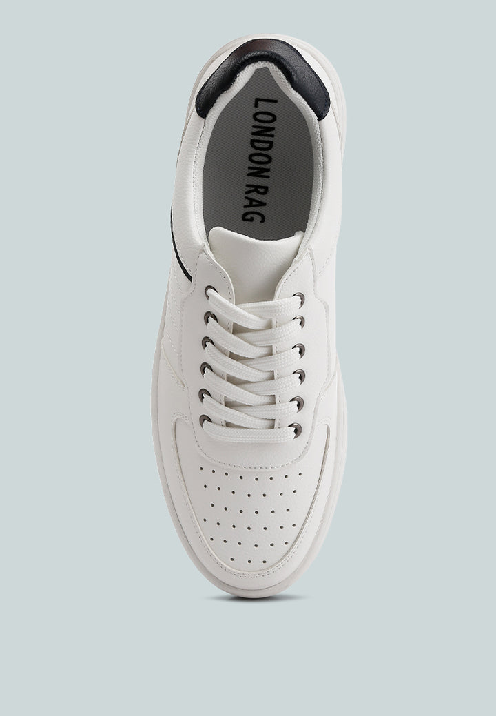 men's perforated sneakers#color_white