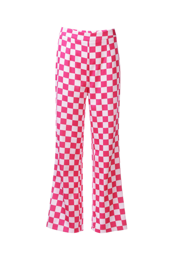 checkerboard culottes pants by ruw#color_pink