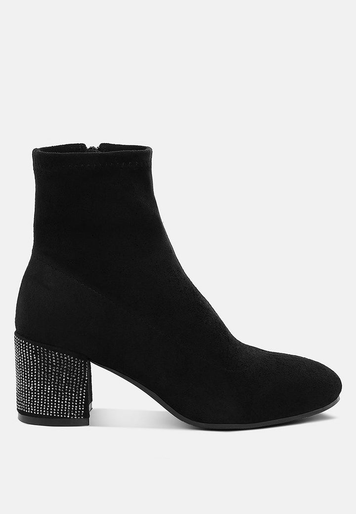 rhinestones embellished block heel boots by ruw#color_black