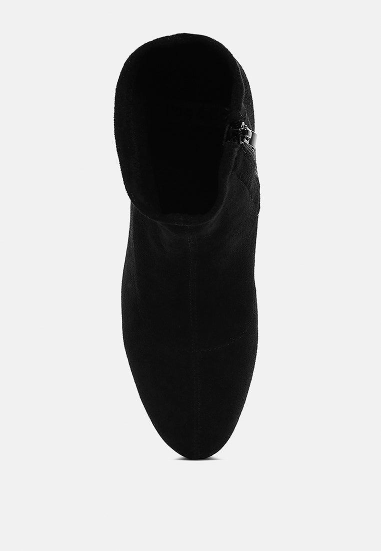 rhinestones embellished block heel boots by ruw#color_black