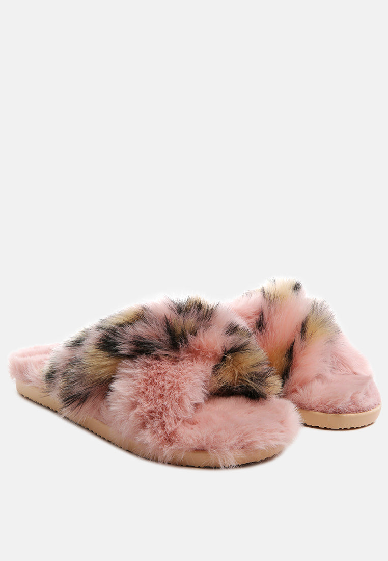 chipmunk times fur indoor flats by ruw#color_pink