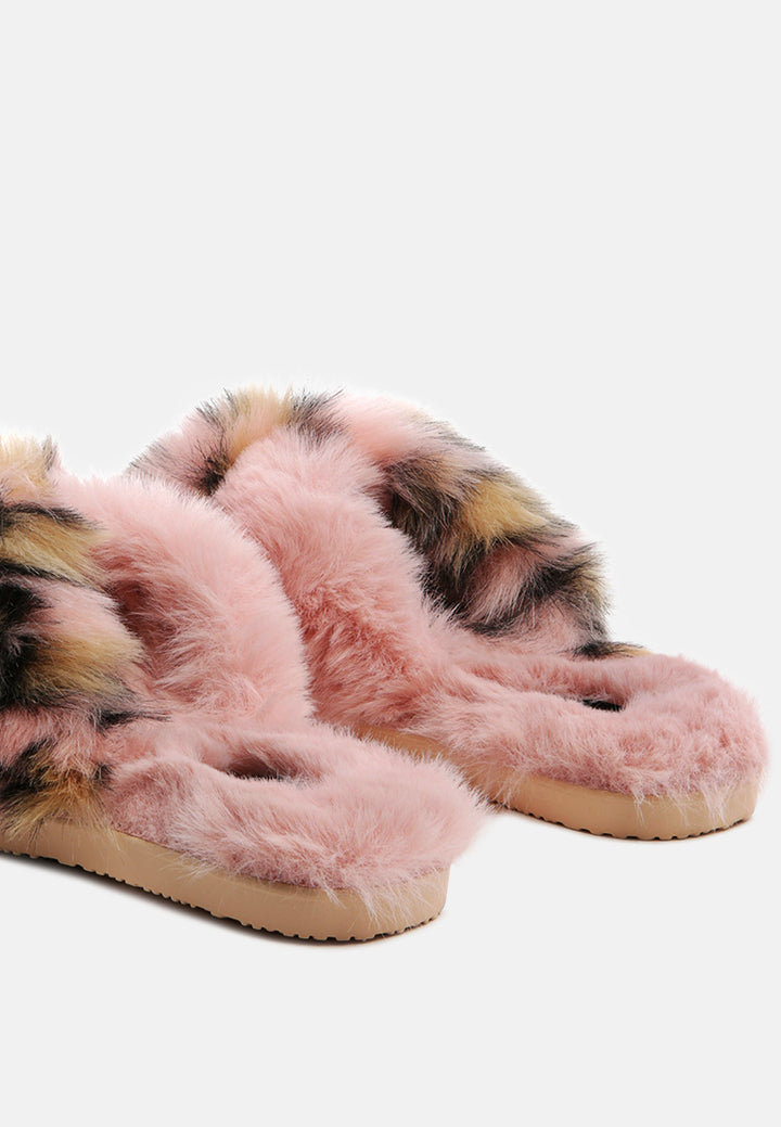 chipmunk times fur indoor flats by ruw#color_pink