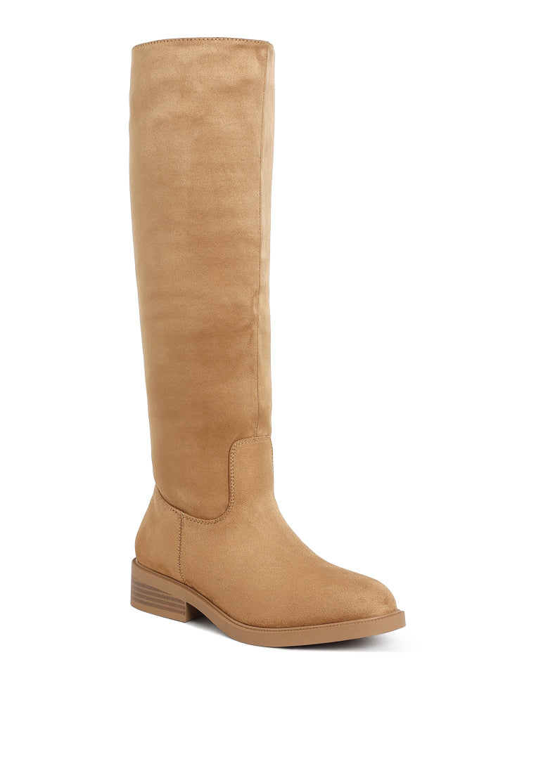 round toe microfiber calf boots by ruw#color_taupe