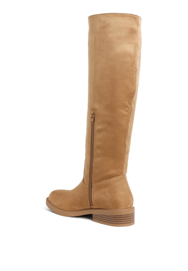 round toe microfiber calf boots by ruw#color_taupe