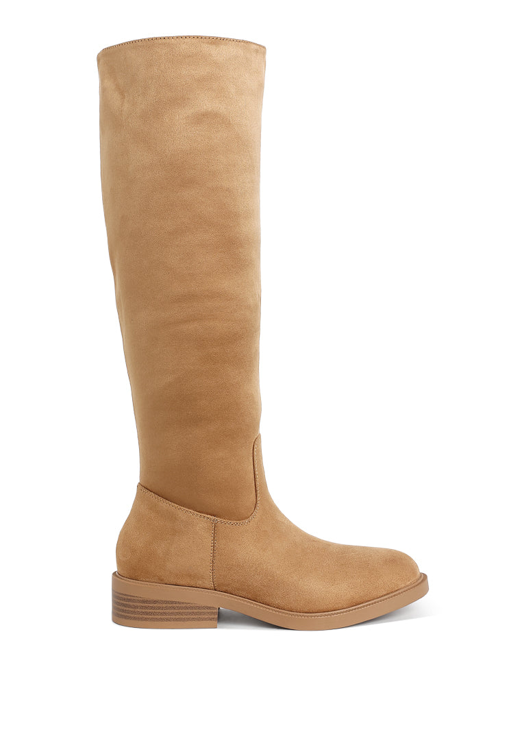 round toe microfiber calf boots by ruw#color_taupe