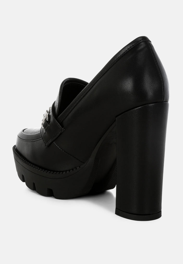 y2k chunky high block heeled loafers by ruw#color_black