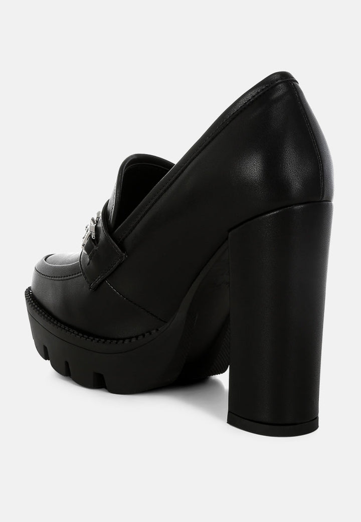 y2k chunky high block heeled loafers by ruw#color_black