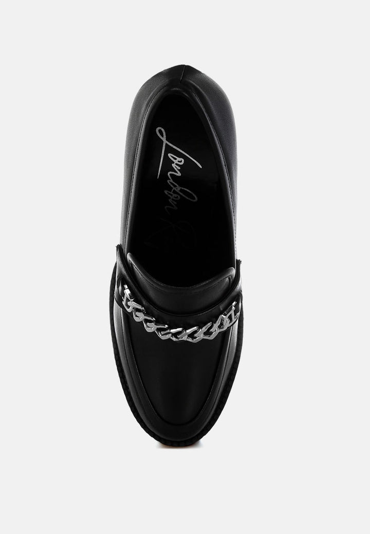 y2k chunky high block heeled loafers by ruw#color_black