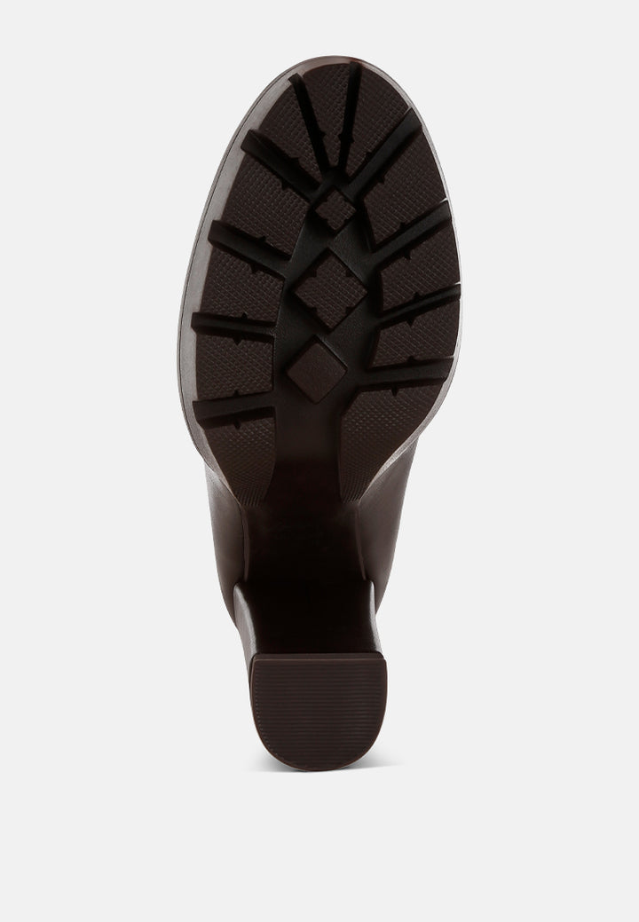 y2k chunky high block heeled loafers by ruw#color_brown