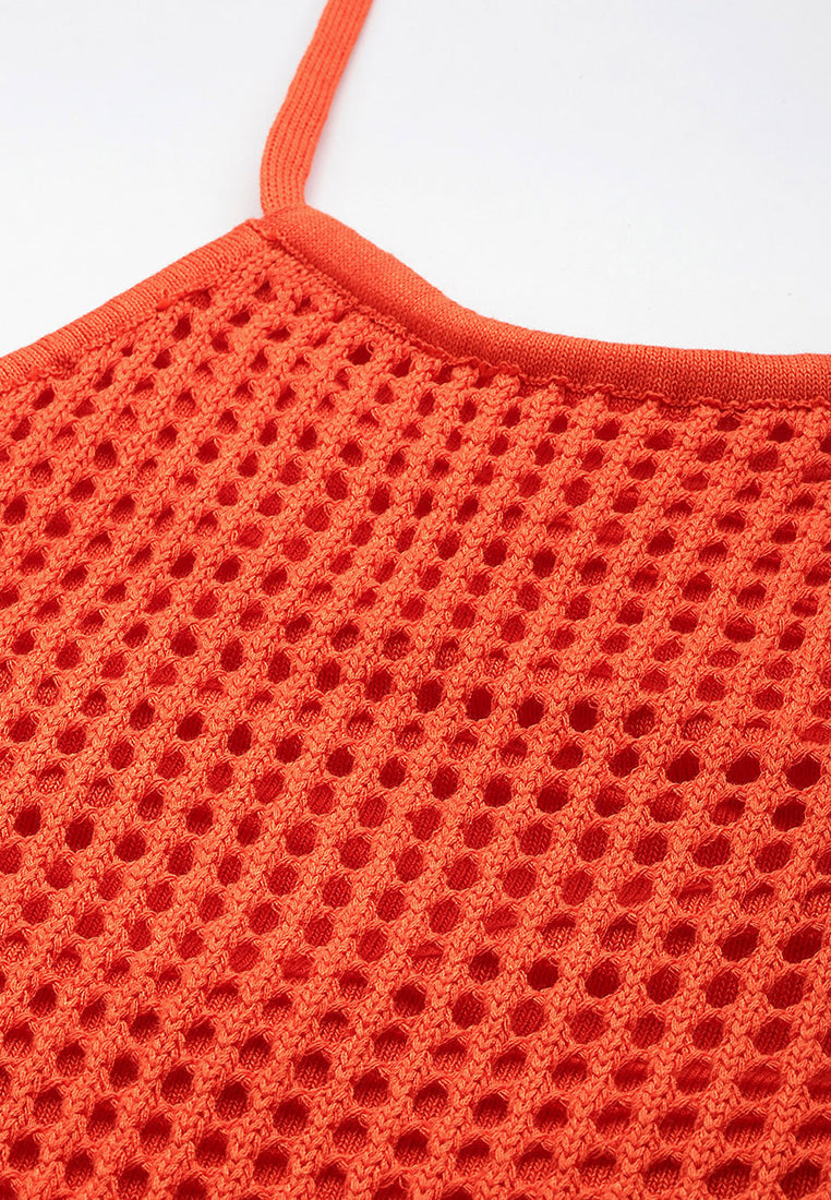 halter neck backless dress by ruw#color_orange