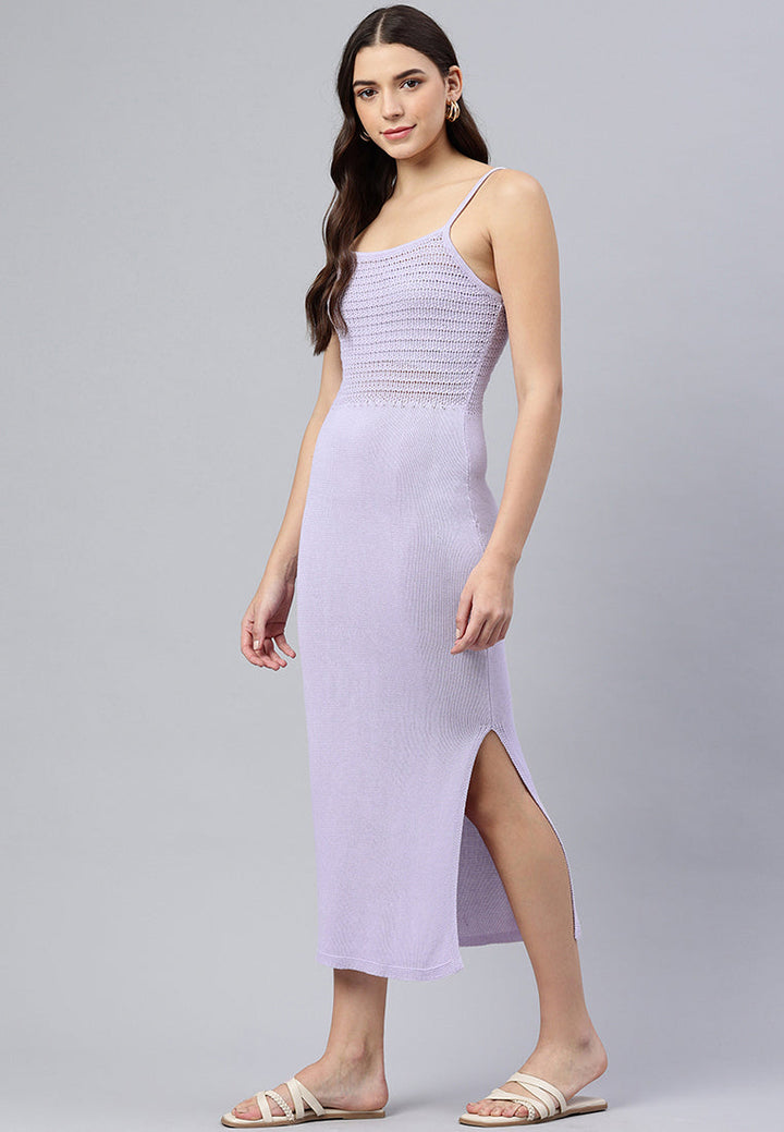 straight side slit dress by ruw#color_lilac