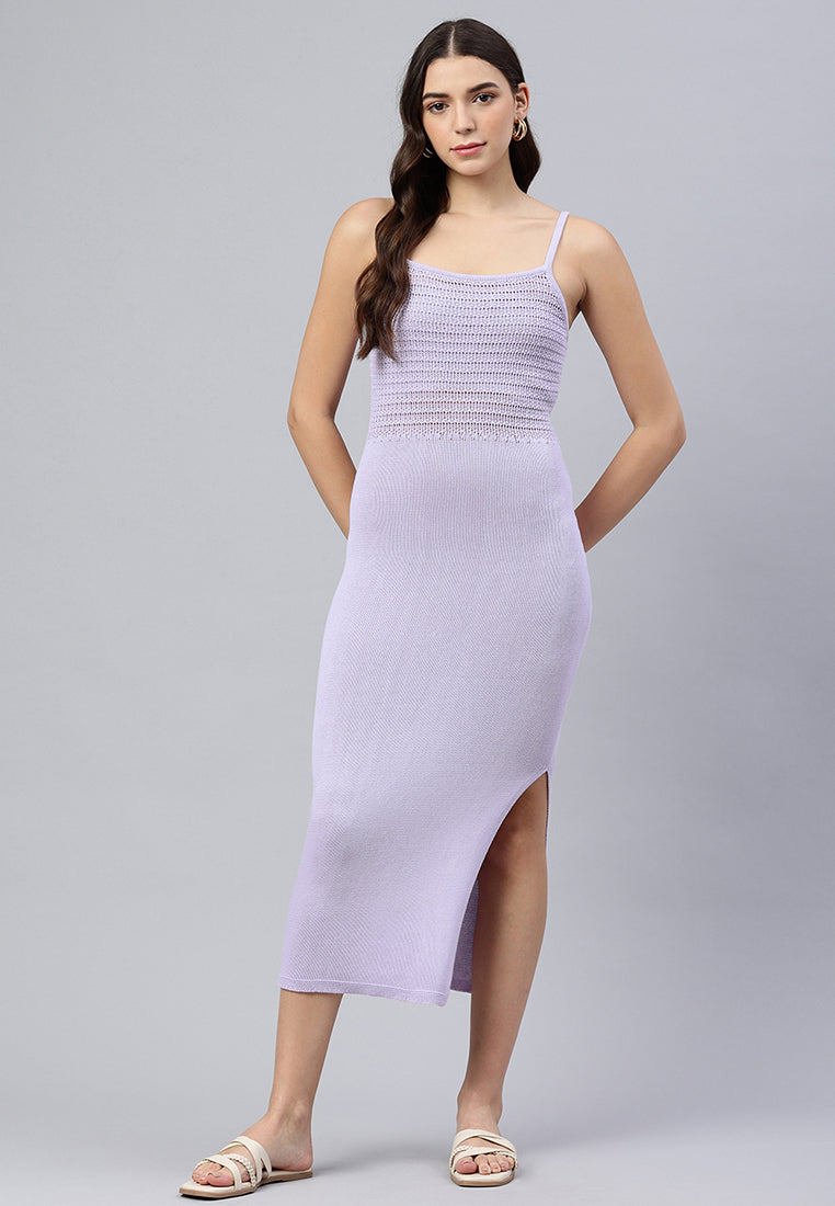 straight side slit dress by ruw#color_lilac