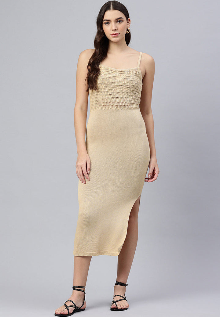 straight side slit dress by ruw#color_natural