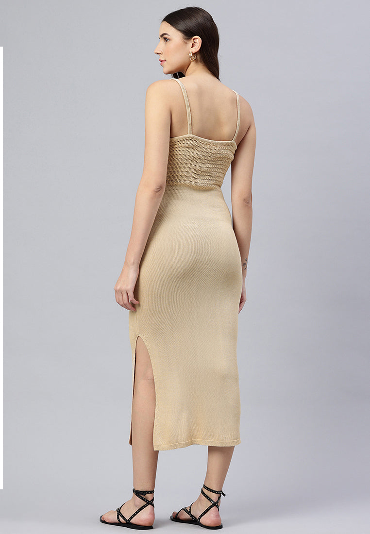 straight side slit dress by ruw#color_natural