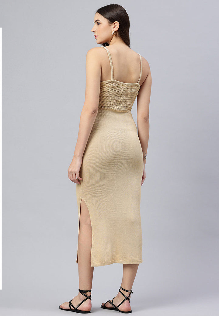 straight side slit dress by ruw#color_natural