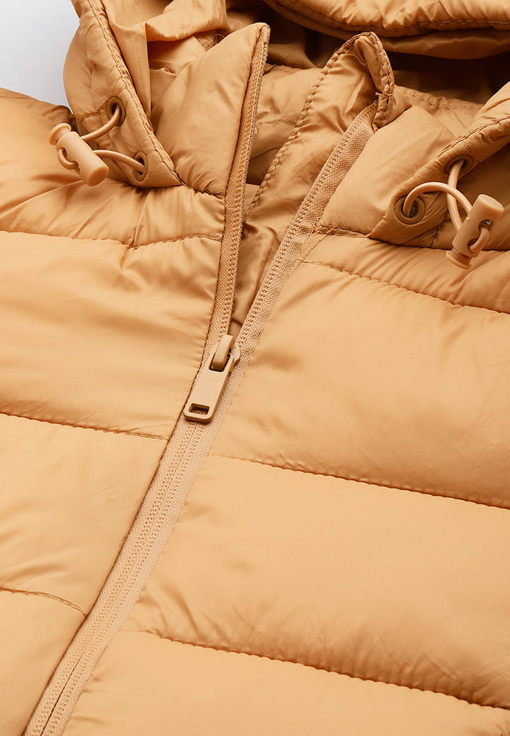 cropped down hooded jacket by ruw#color_taupe