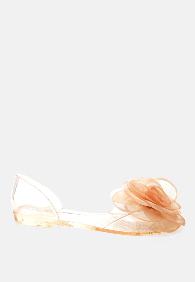 clear flower jelly ballerinas#color_beige