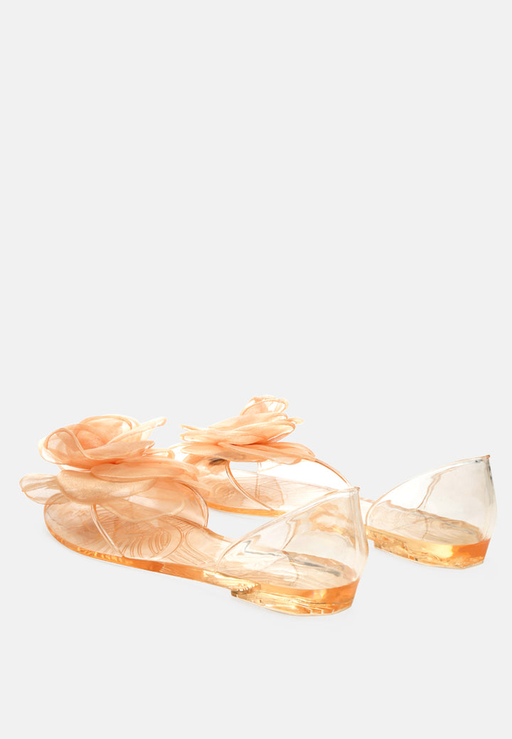 clear flower jelly ballerinas#color_beige