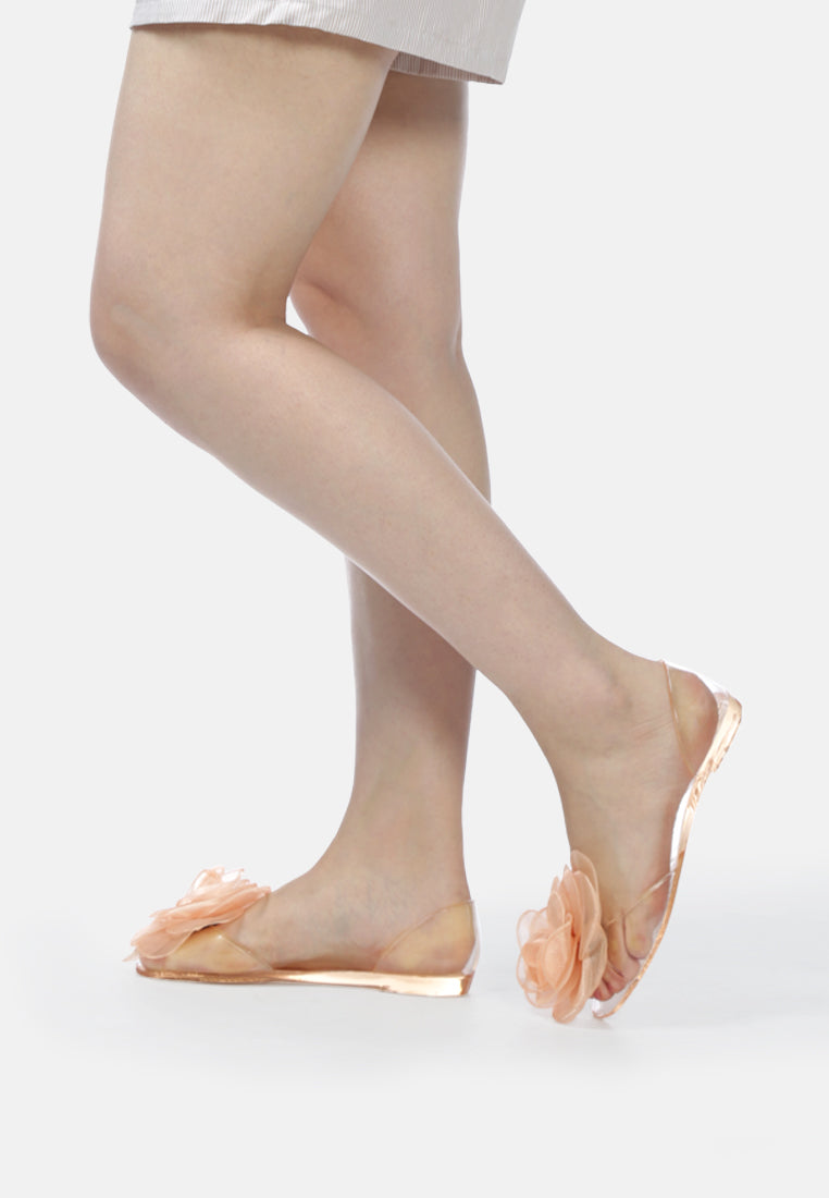 clear flower jelly ballerinas#color_beige