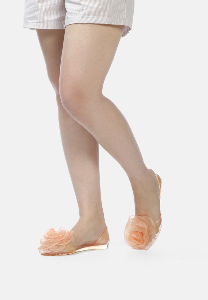 clear flower jelly ballerinas#color_beige