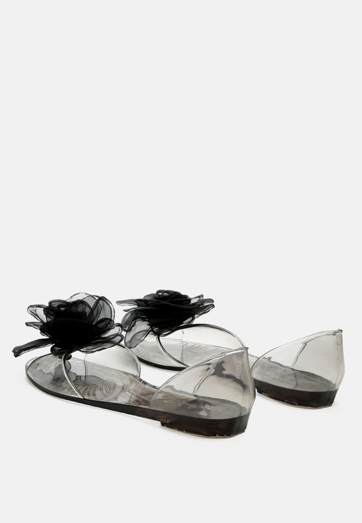 clear flower jelly ballerinas#color_black