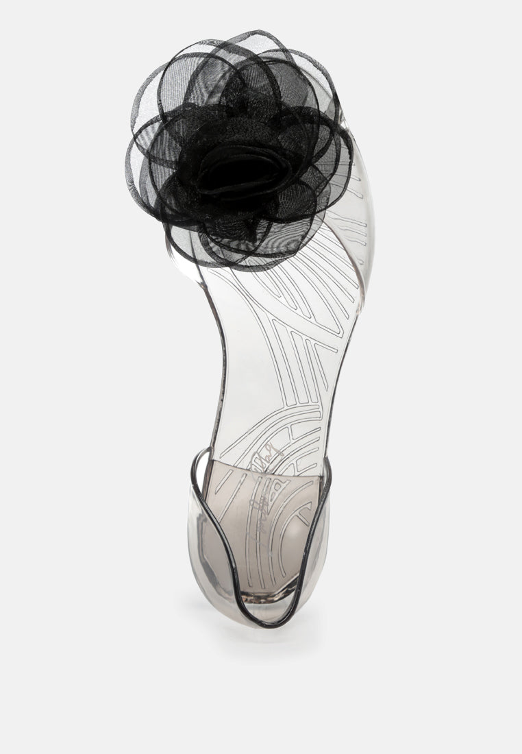 clear flower jelly ballerinas#color_black