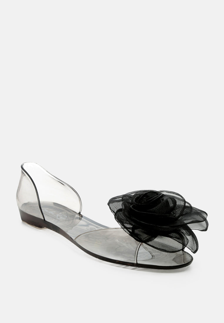 clear flower jelly ballerinas#color_black