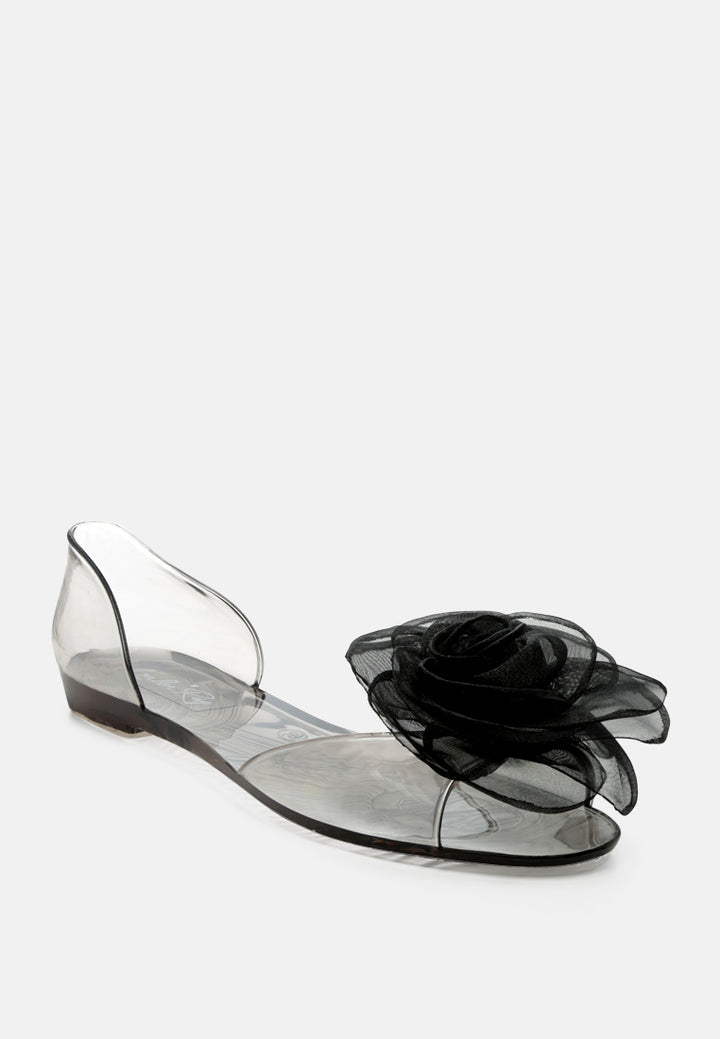 clear flower jelly ballerinas#color_black