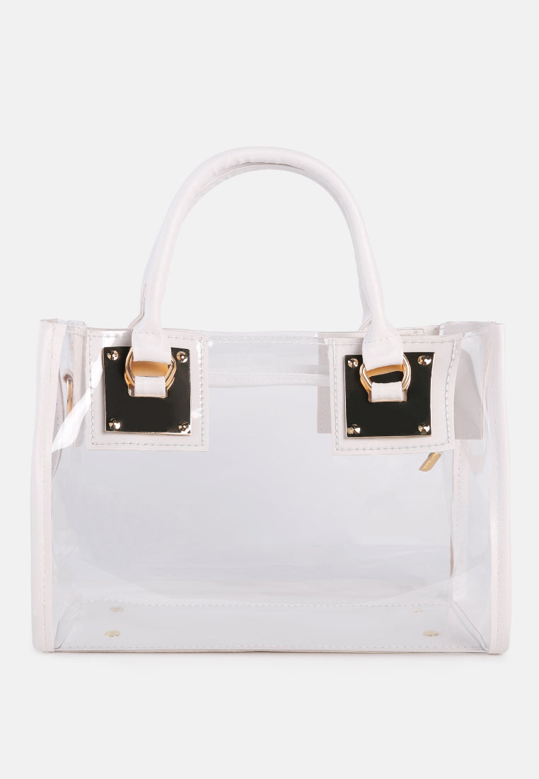 white clear handbag with pouch#color_white