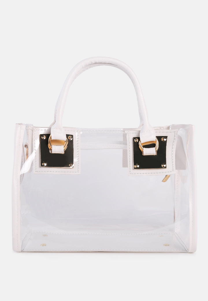 white clear handbag with pouch#color_white