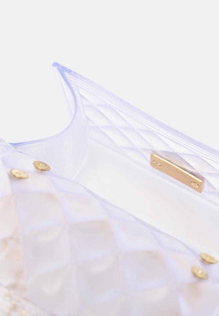quilted sling bag#color_transparent