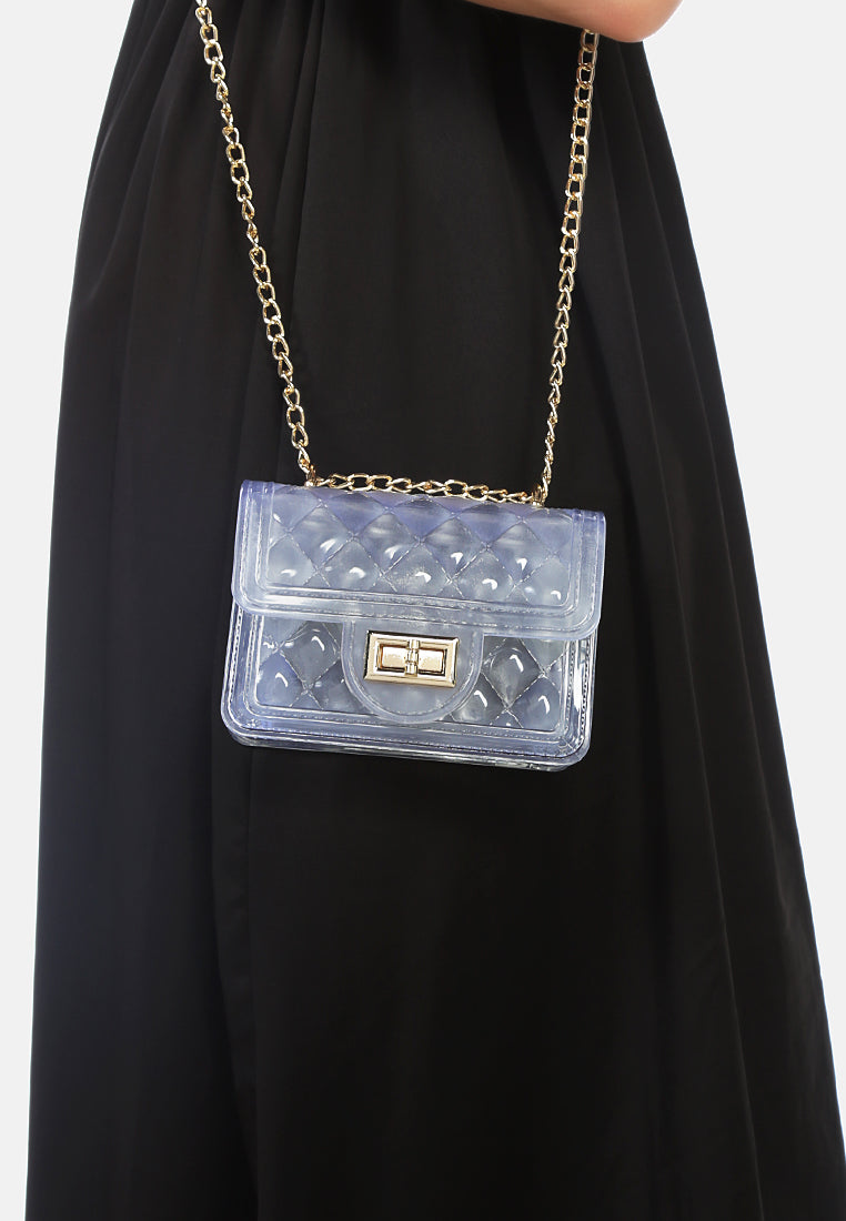 quilted sling bag#color_transparent