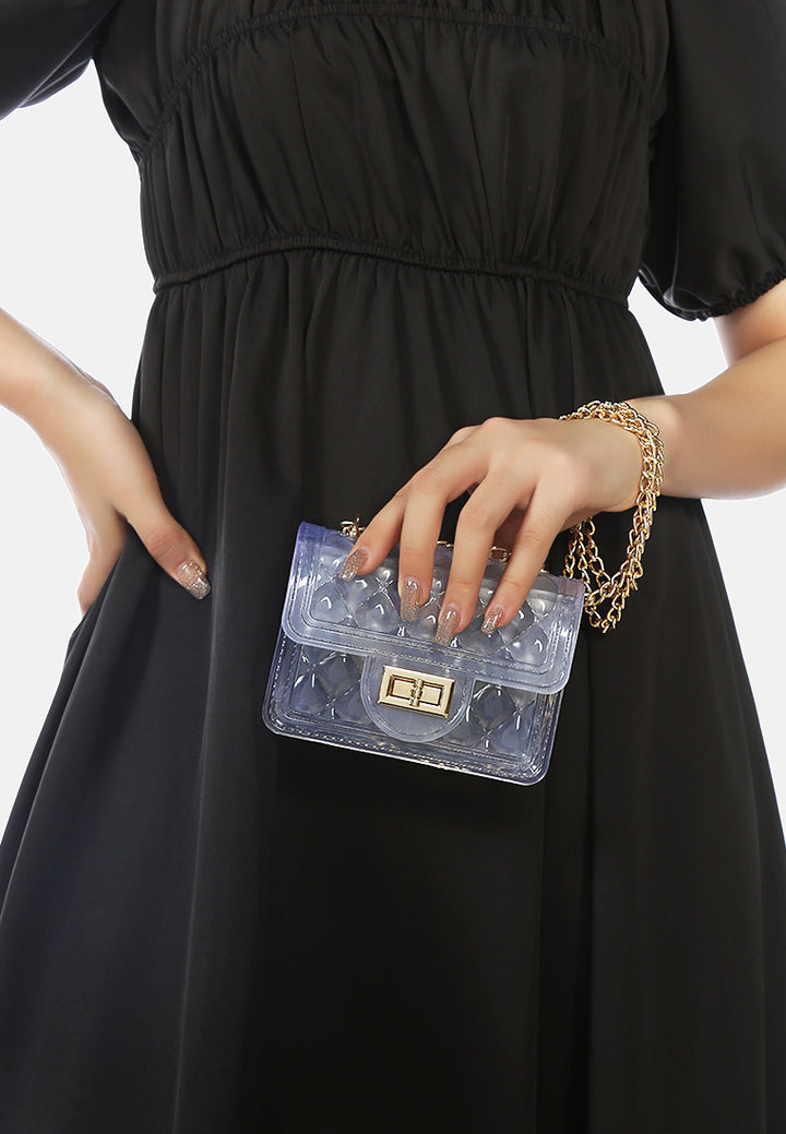 quilted sling bag#color_transparent
