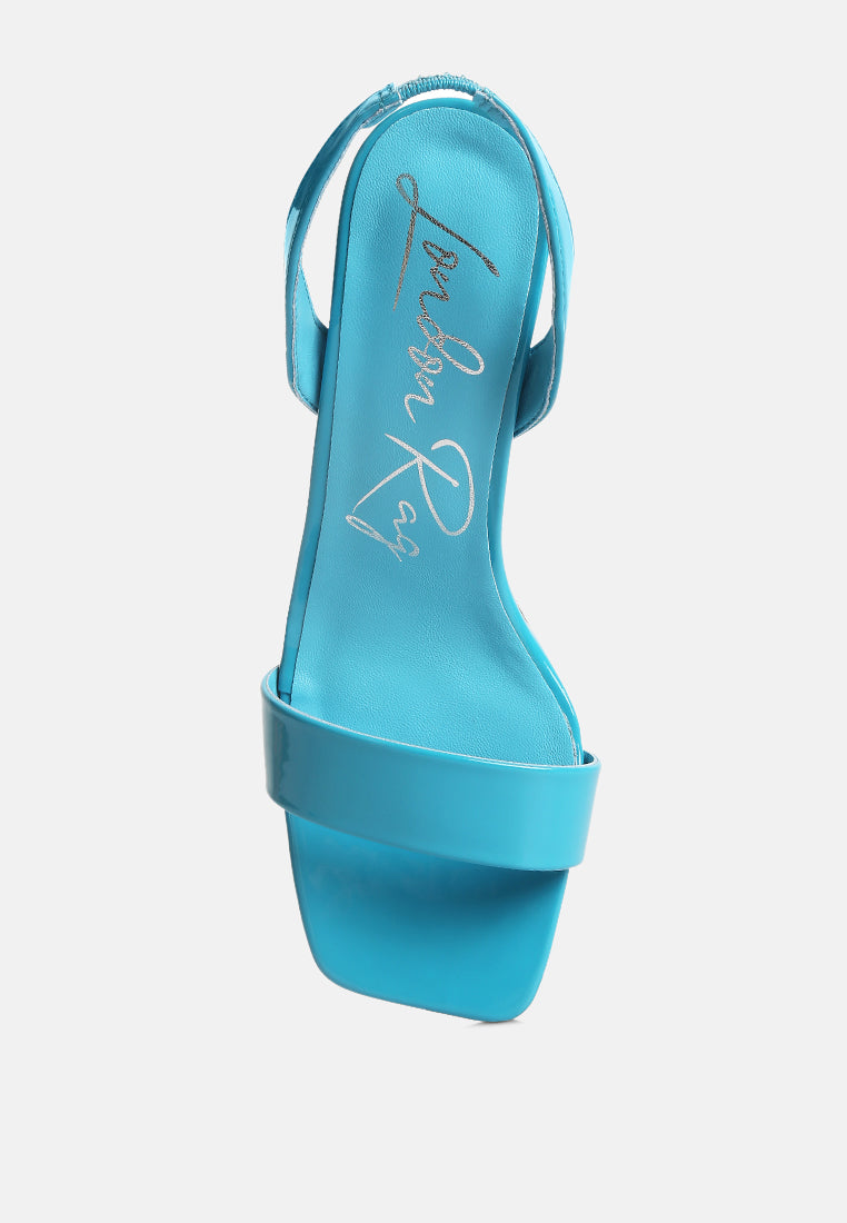 clear spool heel sandals#color_blue