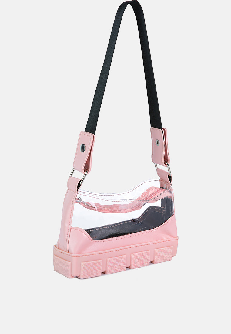 Clear Utility Handbag#color_pink