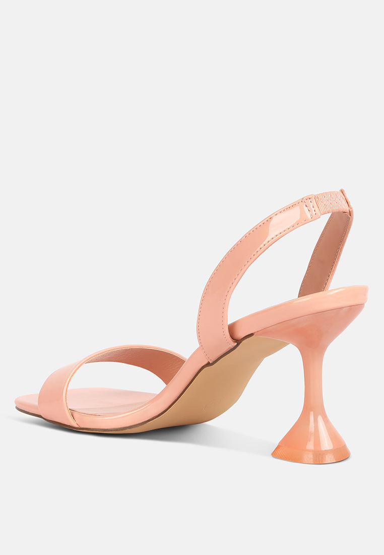 clear spool heel sandals#color_nude