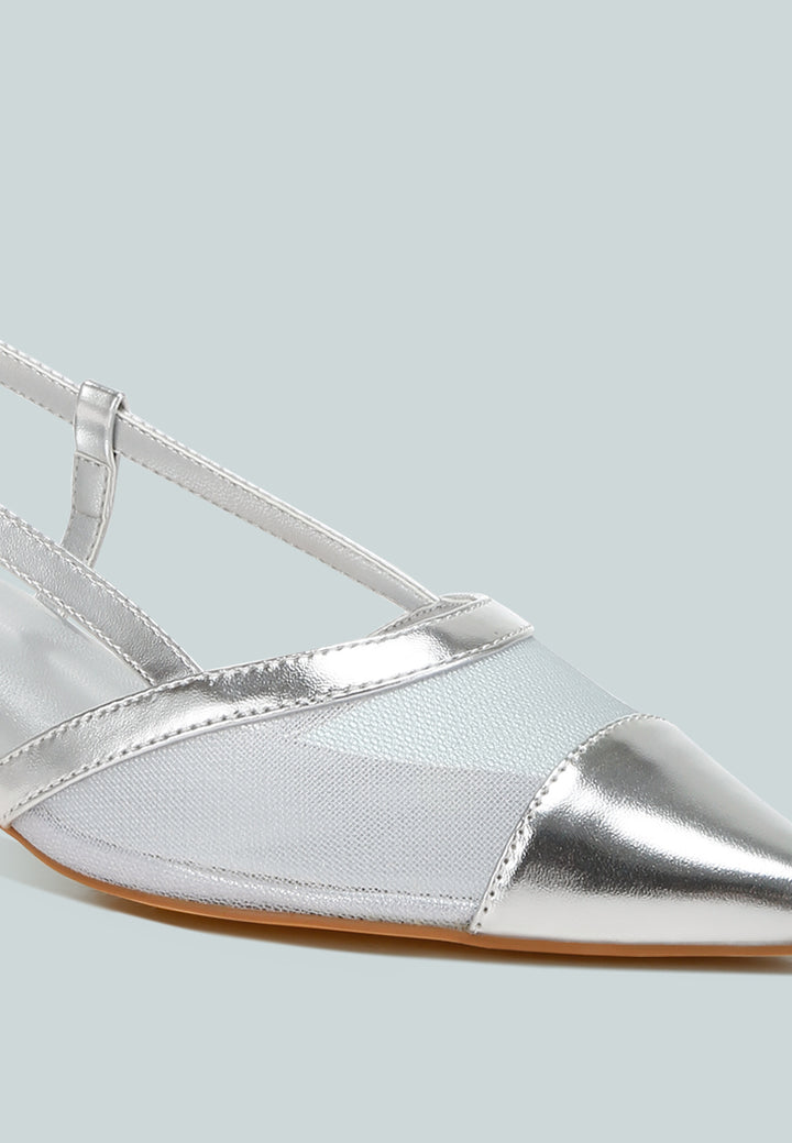 mesh slingback sandals by ruw#color_silver