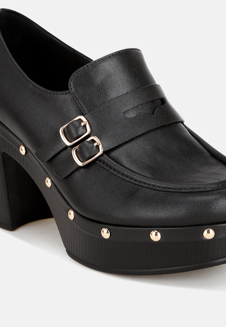 block heel platform loafers#color_black